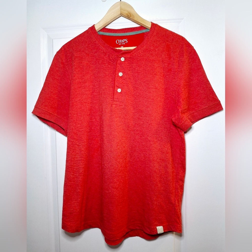 Chaps Coastland Wash Short Sleeve Henley Tee (M)